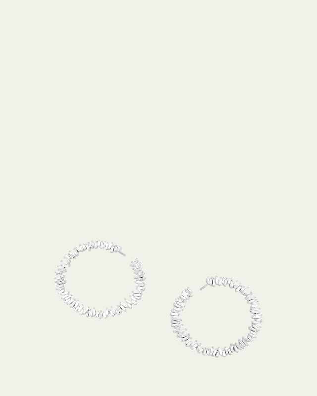18k Rose Gold Diamond Baguette Spiral Earrings